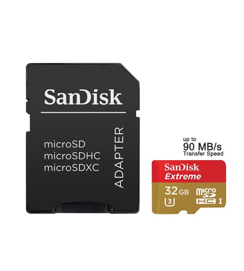 SanDisk Extreme microSDHC UHS-I 90MB/s 32GB (with Adapter)